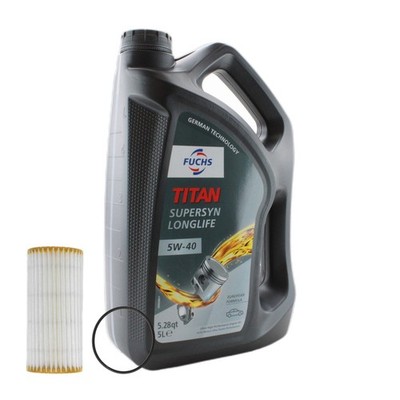 5L Fuchs TITAN SUPERSYN LL 5W-40 Mahle Engine Oil Change Kit for Audi A6 Quattro