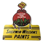 Vintage Sherwin Williams Paints Sign - Gas Oil Pump Porcelain Advertising Sign