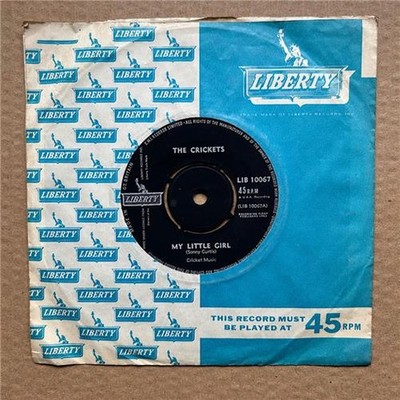CRICKETS MY LITTLE GIRL 7'' 1963 with teardops fall like rain - nice copy UK