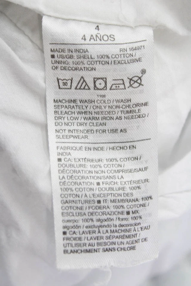 Vestido Janie and Jack Niñas Floral Sin Mangas Cuello Cuadrado Blanco Talla 4 Foto 4 de 4