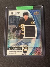 Matthew Poitras 2023-24 Upper Deck Allure Hockey Blue Line Rookie Patch Auto /75