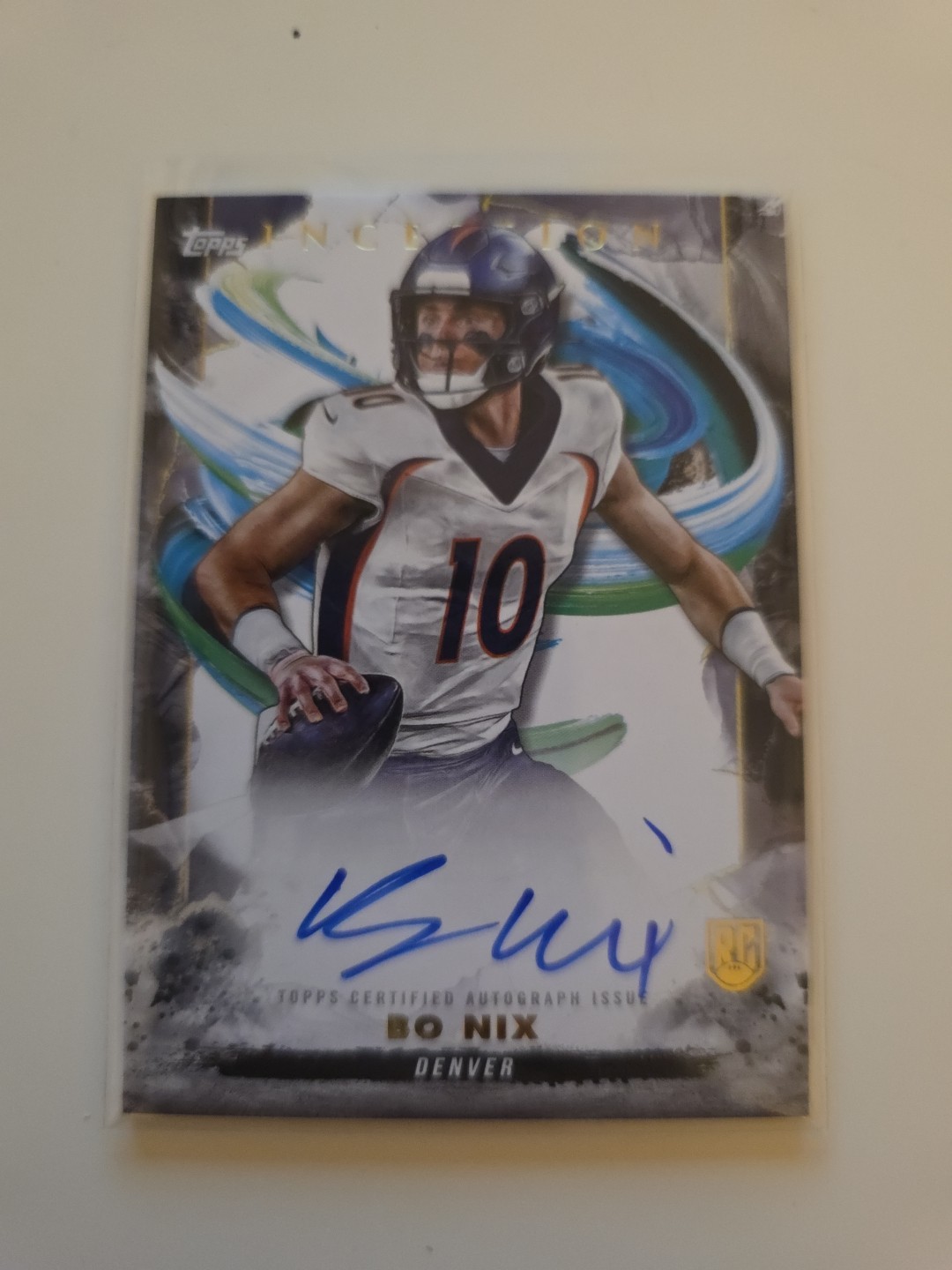 2024 Topps Inception Bo Nix Vertical On Card Rookie Auto #RA-BN