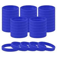 60 Pcs Unisex Rubber Bracelets Silicone Sports Wristbands Dark Blue