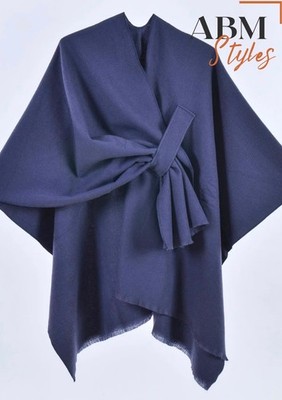 Women s Faux Cashmere Poncho Shawl   Warm Tassel Wrap Cape