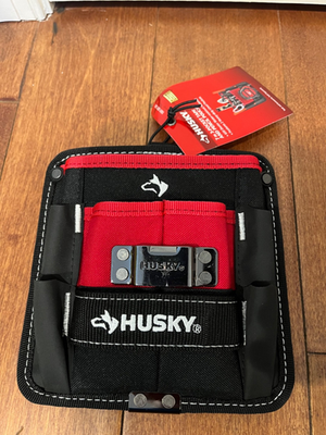 #ad #ad Husky 7 in. 3 Pocket Clip On Tool Belt Tape amp; Pencil Pouch Heavy Duty Storage $17.95