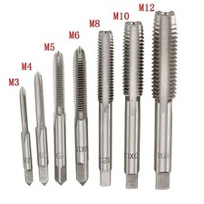 7pcs M3-M12 Metric Hand Tap Set Bearing Steel Thread Straight Flute Tapping Tool