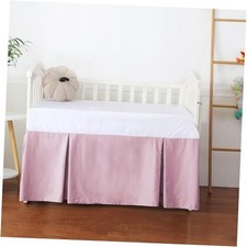 Crib Skirt Dust Ruffle, 100 Egyptian Cotton 400 Thread Count Soft Pink Solid