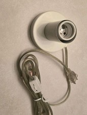 Light Bulb Base with Cord Light Socket with on off switch White
