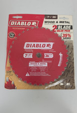 (2 Blade Pack) Diablo D0736GP 7-1/4” x 36T Carbide Circular Saw Blade Wood/Metal