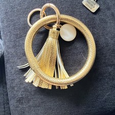 Gold Tone Wristlet Keychain