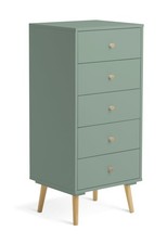 Otto 5 Drawer Tallboy - Sage Green | Stylish Room Arrangement
