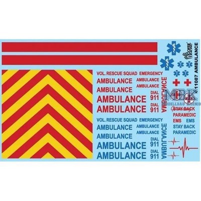 Gofer Racing GOF11087 Ambulance Decals (1/24)