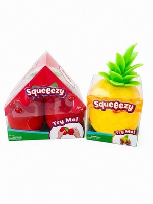 Squeeezy Cherry & Pineapple Squishy Toy Bundle New In Package Viral Tiktok