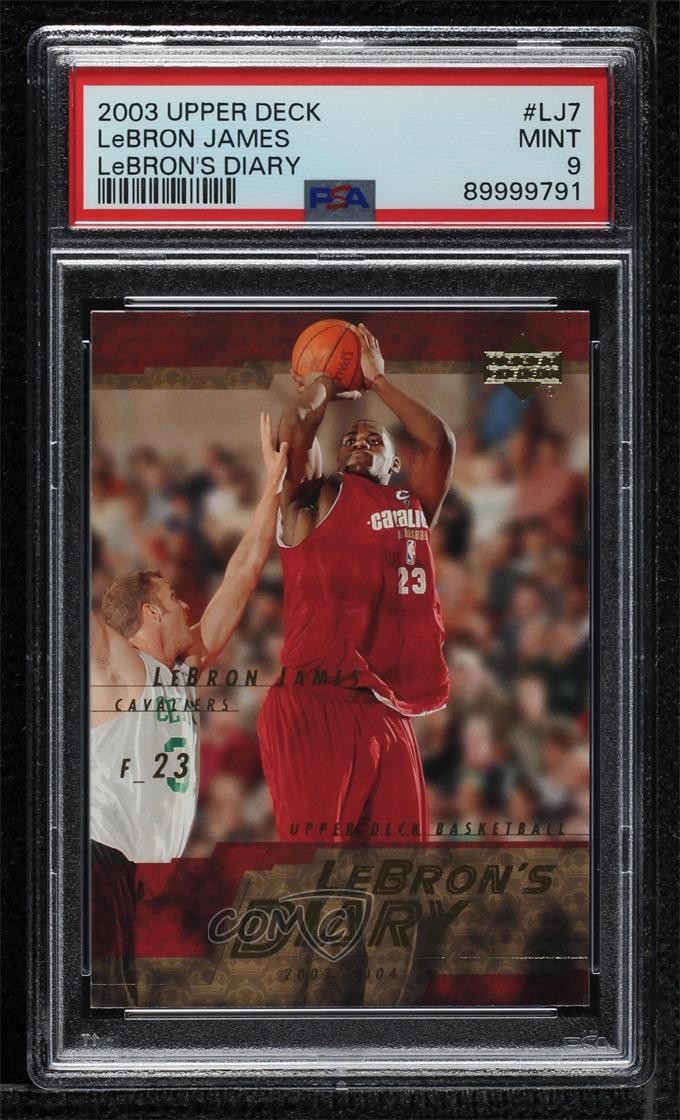 2003-04 Upper Deck Lebron's Diary LeBron James #LJ7 PSA 9 MINT Rookie RC o7m