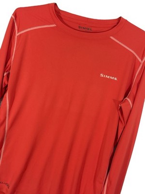 SIMMS SOLARFLEX SHIRT WOMENS LARGE ORANGE LIGHTWEIGHT 