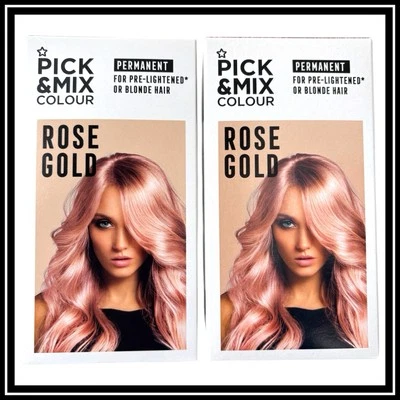 2x SuperDrug Pick & Mix Colour Permanent Hair Colour Dye ROSE GOLD BNIB FREEPOST