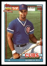 Derrick May 1991 Topps #288 Chicago Cubs MLB READ FREE SHIPPING AutographDen