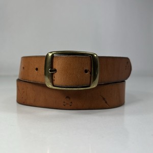 Crewcuts Skull & Crossbones Brown Genuine Leather Belt - Made in USA - Size 28