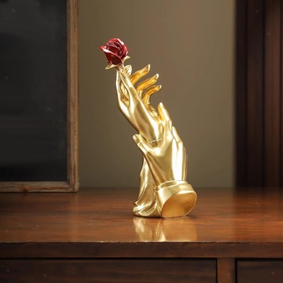 Hand Rose Statue Gift Piette maîtresse sculpture esthétique pour la chambre