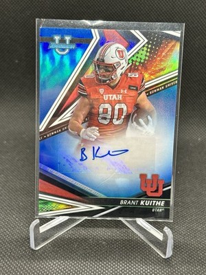 2022-23 Bowman's Best University Brant Kuithe Blue Auto Utah Star TE /150