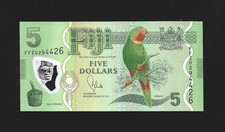FIJI 5 Dollars 2012 Polymer Banknote World Paper Money UNC Currency Bill Note