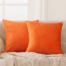 Velvet Plain Soft Cushion Cover Pillow Case Sofa Home Decor 16" 18" 20" 22" 24"