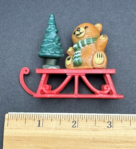 CUTE Lot 6 Vintage Miniature Bear Ornaments Avon Hallmark Boyds & more 2 to 3" - Picture 7 of 13