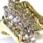 14k yellow gold 1.82ct SI2 I cocktail diamond cluster ring estate 9g natural 6 — photo 2