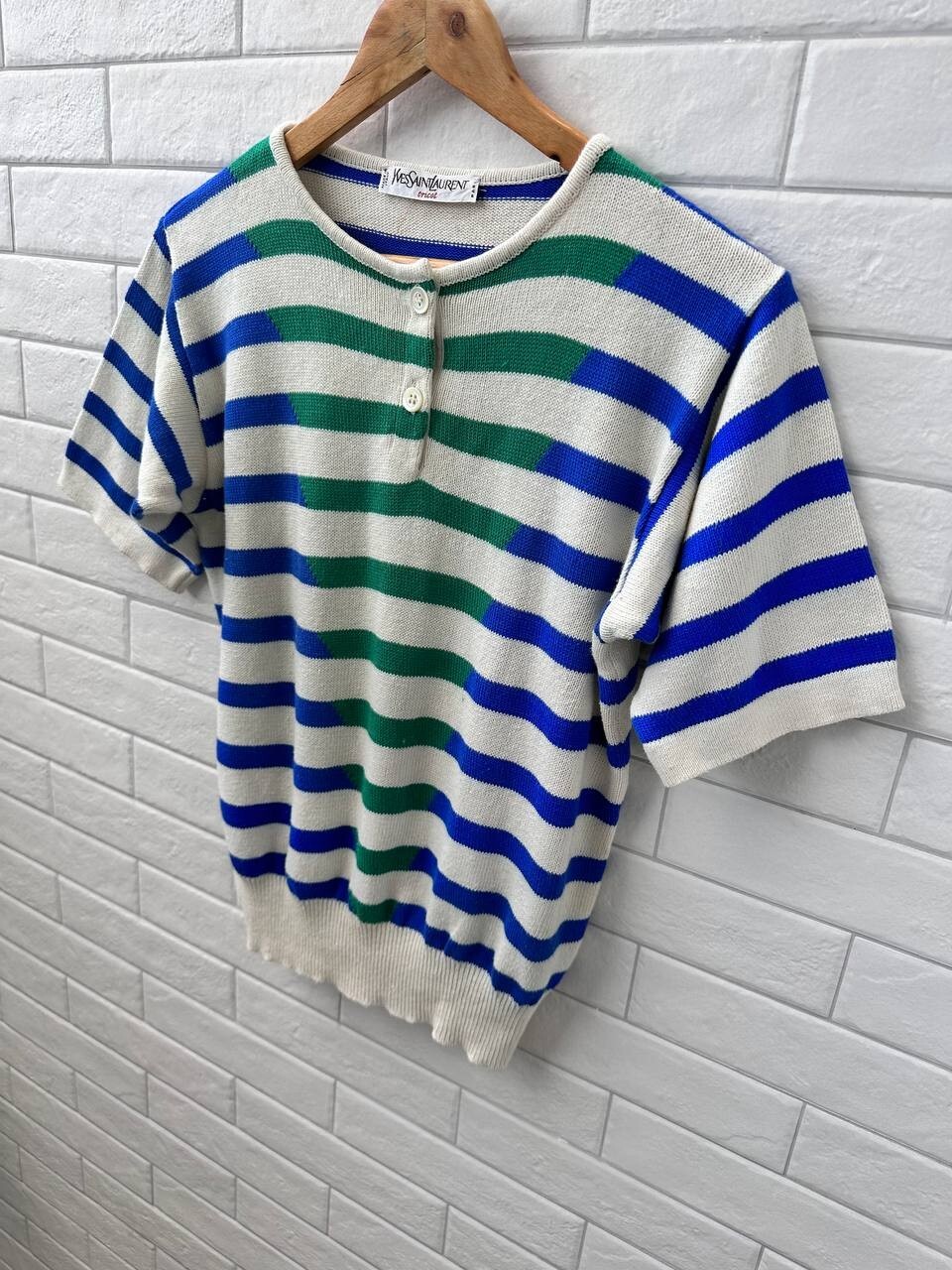 Maglione vintage anni '80 cotone YVES SAINT LAURENT a maglia taglia 42 Made in Italy