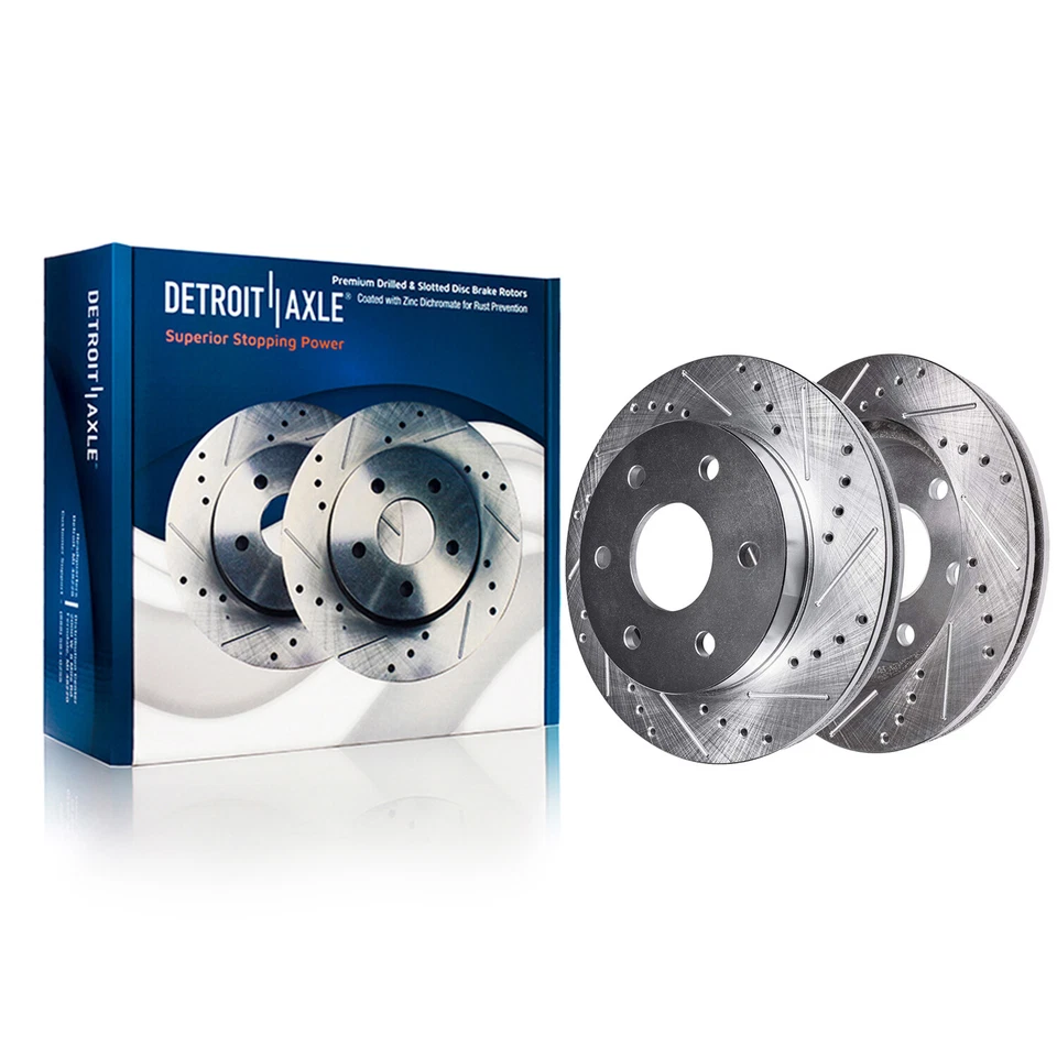 Front and Rear Brake Drilled Rotors Brake Pads for 2010 2011 Ford F-150 6 Lugs - Image 3 of 4