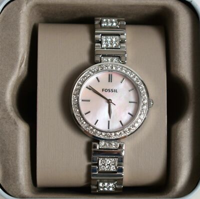 Fossil Damen Armbanduhr Uhr Damenuhr Watch BQ3182 silber Kristall