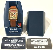 VINTAGE DISNEY MICKEY MOUSE LORUS STEAMBOAT WILLIE WRISTWATCH NEW IN ORIG BOX