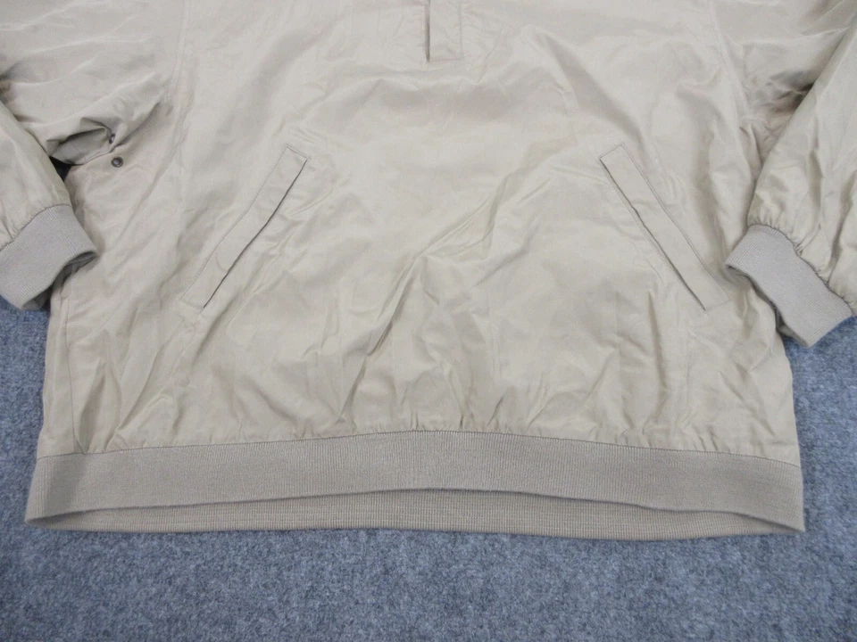 Куртка мужская Bobby Jones очень большая бежевая для гольфа шелковая повседневная четверть пальто на молнии - Изображение 2 из 4