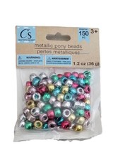 150 pieces Metallic Pony Beads Multi Color