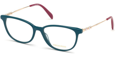 Emilio Pucci EP5137 087 Teal Plastic Optical Eyeglasses Frame 55-16-140 5137 RX