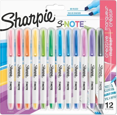 Sharpie S Note Creative Marker Keilspitze ideal zum Hervorheben 12er-Pack