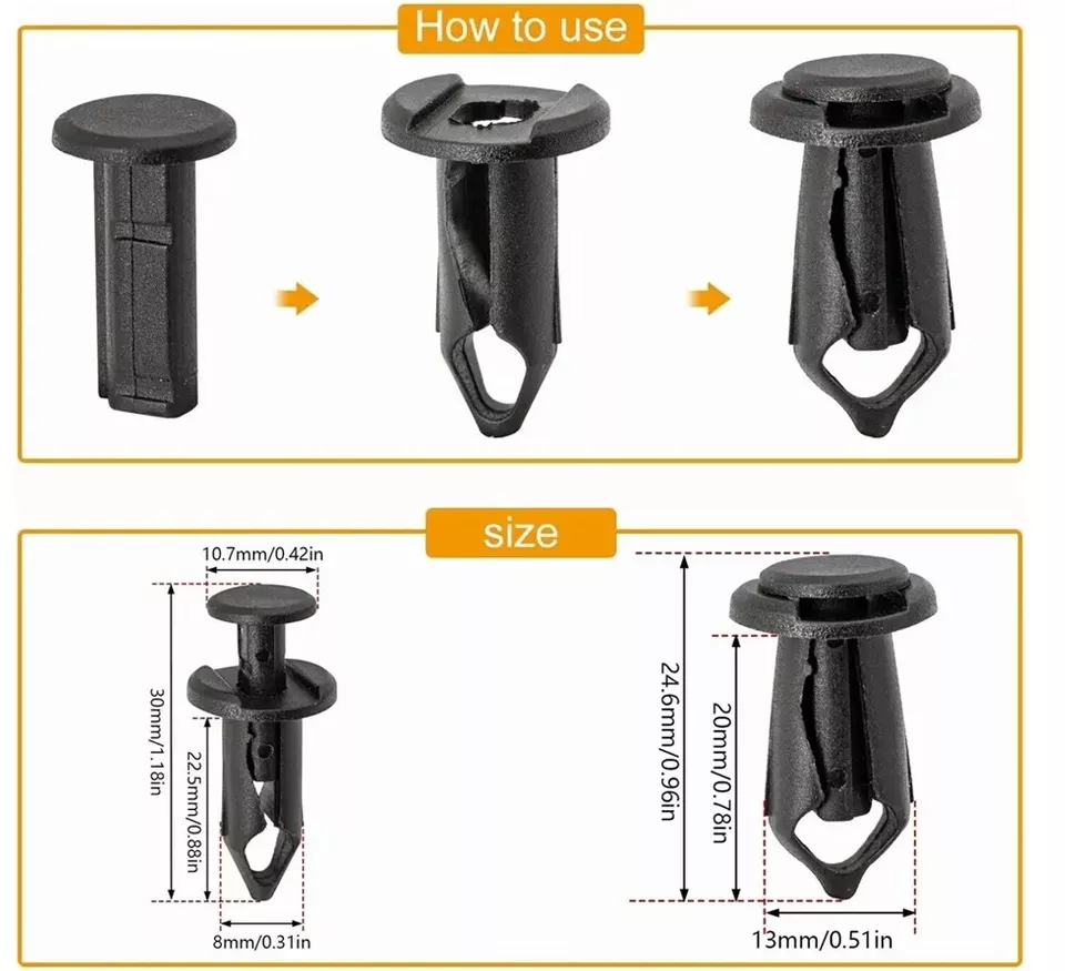 Pernos de carrocería y clips de tuerca en U motor M6 bajo cubierta protector contra salpicaduras para Chrysler Foto 4 de 4