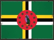 Blechschild 30x40 Dominica Flagge L&auml;nder National Fahne Nordamerika Retro Wand D
