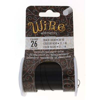 BeadSmith Black 26 Gauge Craft Wire Elements - 34 Yard Spool