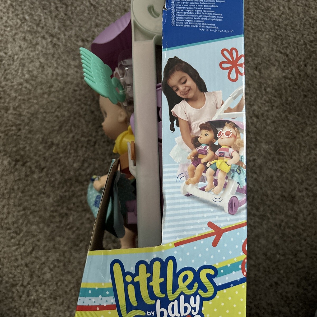 Littles by Baby Alive Push N Kick Stroller Blonde Doll Hasbro Gift
