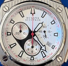 Bulova Accutron Stainless Steel Chronograph Watch - Corvara 63B110- MSRP: $750
