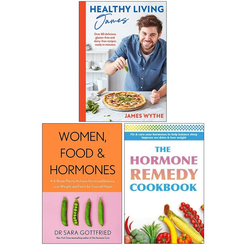 Healthy Living James, Hormone Remedy, Women, Food Hormones 3 Books Set NEW