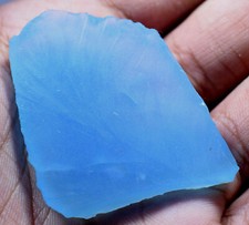 Untreated 69.70 Ct Natural Chalcedony Deep - Blue Translucent Superb Rough Slab