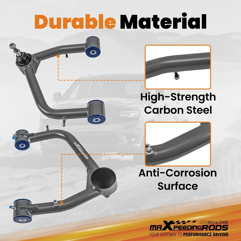 2-4" Lift Front Upper Control Arms Pair for 2019-24 Chevy Silverado Sierra 1500 - Image 2 of 4