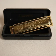 NOS MARINE BAND HOHNER 100TH ANNIVERSARY GOLDEN LIMITED EDITION 1896-1996!