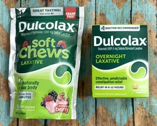 Set: Dulcolax Soft Chews 30-Ct Berry & Overnight Laxative Coated Tablets 100-Ct