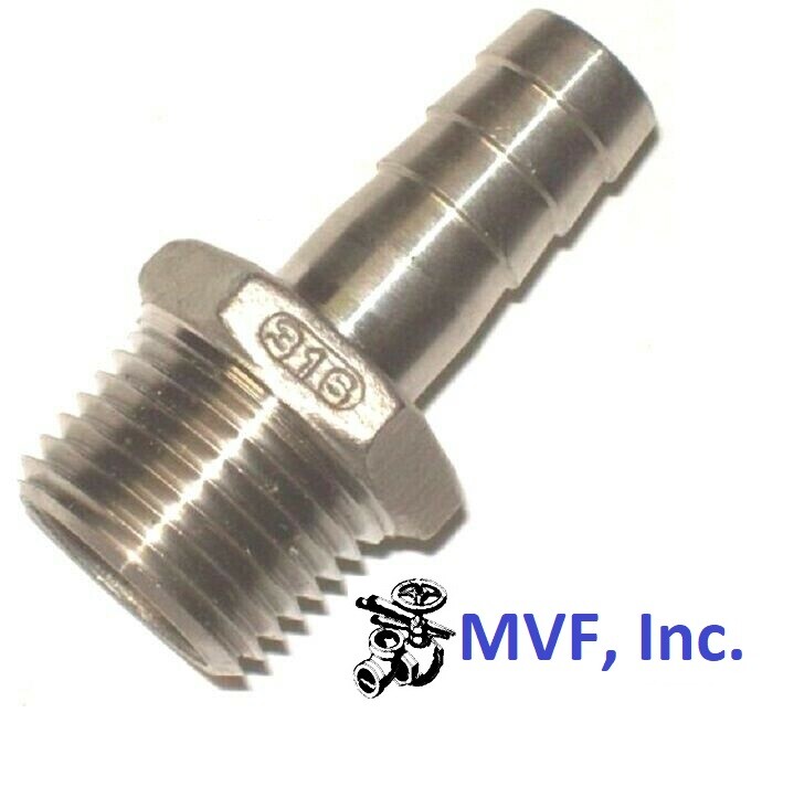 Tapacubos 15 Barra De Manguera Para Manguera De Identificación De 3/4" X 1" Macho NPT Hexagonal 316 Acero Inoxidable HB-12-16MP Nbt Evo Id6