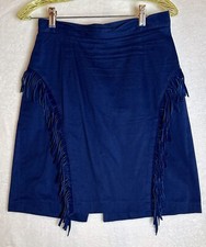 Western attitude blue fringe skirt made in USA size 9/10