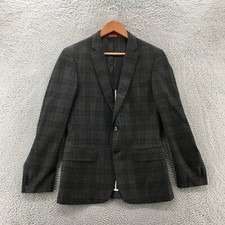 John Varvatos 2 Pcs Set Blazer 36R And Dress Pants 29R Mens Grey Check Coat