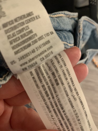 Hollister Denim Shorts Cuff Light Blue Wash Mid-Rise 00 W23 Raw Hem Stretch 2" - Picture 5 of 5